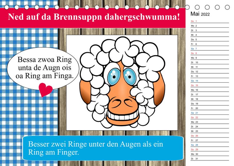 Produktbild: Des is f&uuml;a de Katz! Bairische Schpr&uuml;ch' und Redensart (Tischkalender 2022 DIN A5 quer)