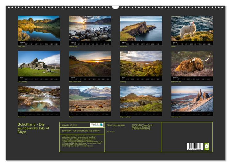 Produktbild: Schottland - Die wundervolle Isle of Skye (Wandkalender 2026 DIN A2 quer), CALVENDO Monatskalender