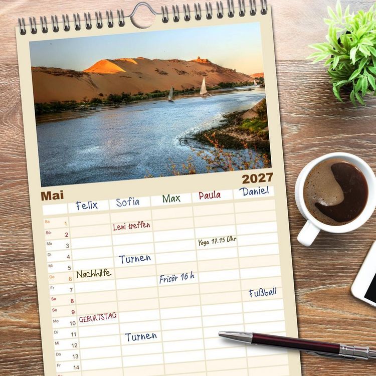 Produktbild: Familienplaner 2027 - &Auml;gypten - Impressionen mit 5 Spalten (Wandkalender, 21 x 45 cm) CALVENDO