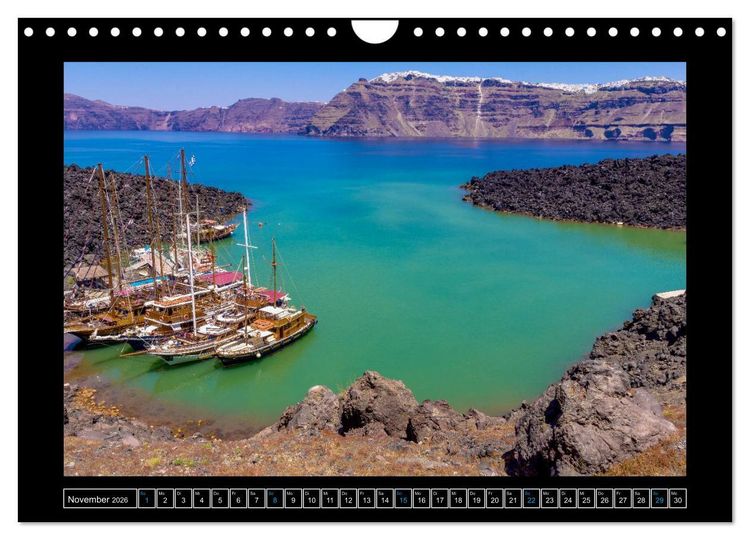Produktbild: Kalimera Thira - Santorini, die sch&ouml;nste der Kykladen stellt sich vor (Wandkalender 2026 DIN A4 quer), CALVENDO Monatskalender