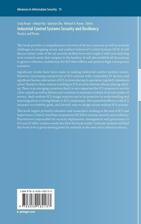 Produktbild: Industrial Control Systems Security and Resiliency