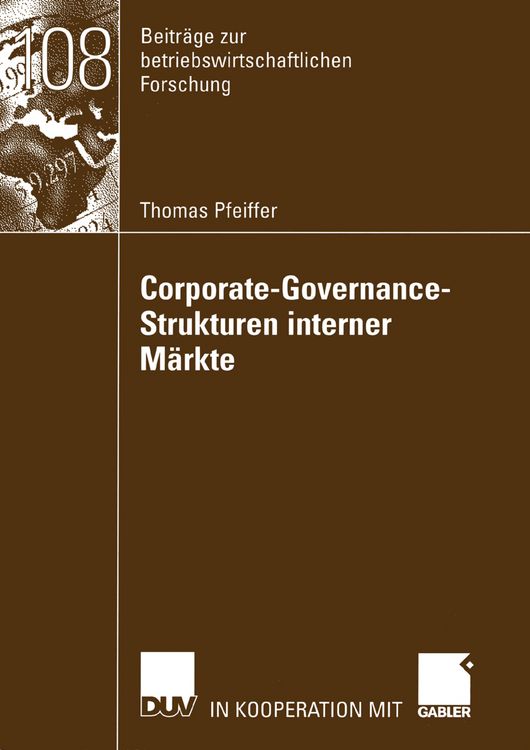 Produktbild: Corporate-Governance-Strukturen interner M&auml;rkte