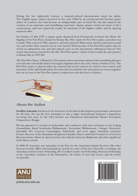 Produktbild: The First Fleet Piano, Volume Two Appendices: A Musician's View