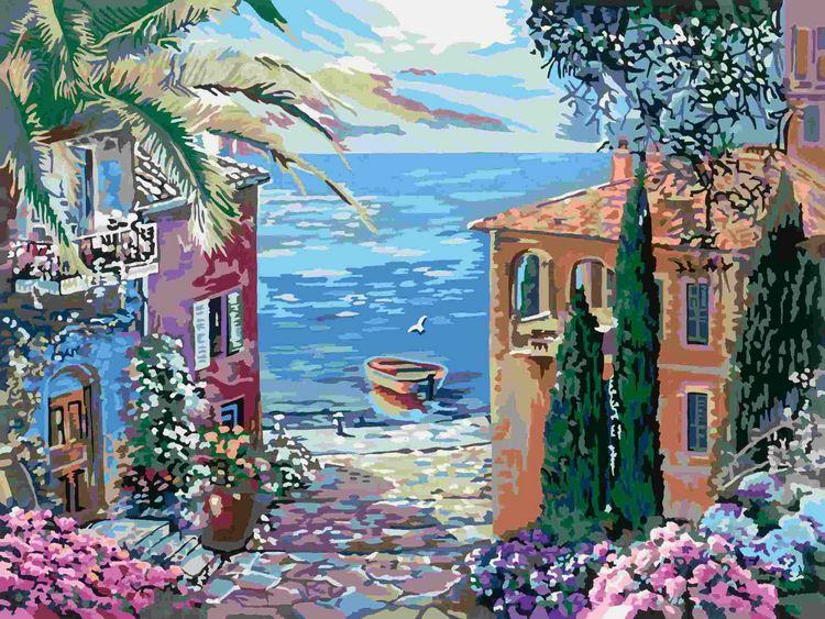 Produktbild: CreArt Canvas Leinwand - Mediterrane Landschaft