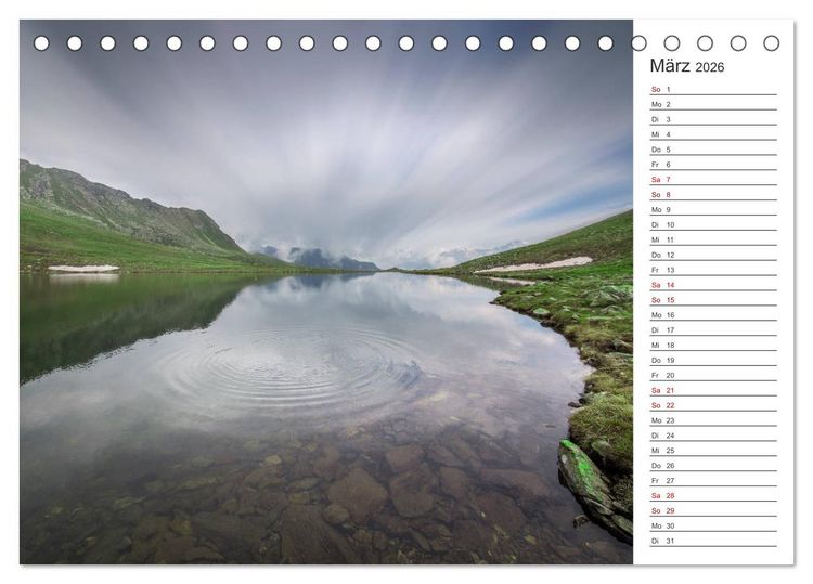 Produktbild: Bergseen im Ultental (Tischkalender 2026 DIN A5 quer), CALVENDO Monatskalender