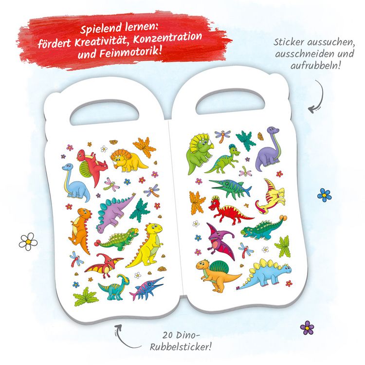 Produktbild: Tr&ouml;tsch Malbuch mit Rubbelstickern Dinosaurier