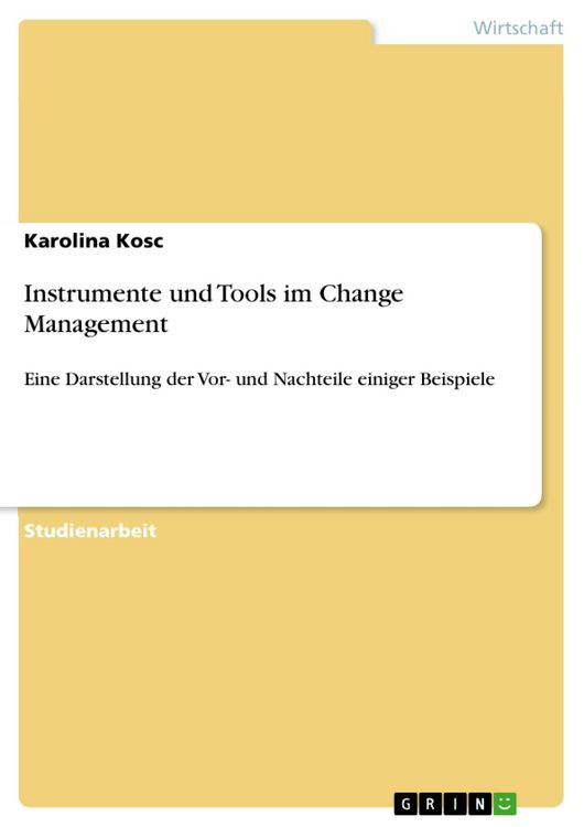 Produktbild: Instrumente und Tools im Change Management