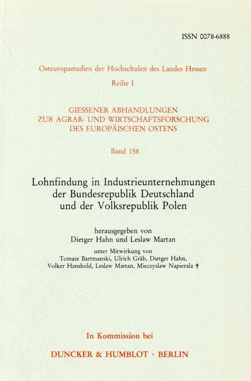 Produktbild: Lohnfindung in Industrieunternehmungen der Bundesrepublik Deutschland und der Volksrepublik Polen.