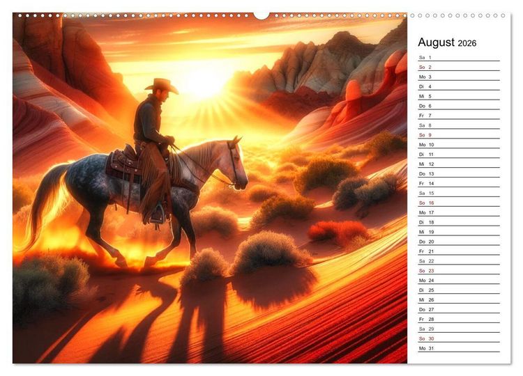 Produktbild: Westernreiten - Jahreszeiten im Sattel (hochwertiger Premium Wandkalender 2026 DIN A2 quer), Kunstdruck in Hochglanz
