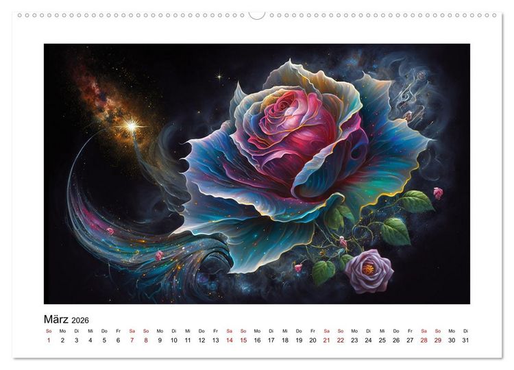 Produktbild: Kosmische Bl&uuml;ten (Wandkalender 2026 DIN A2 quer), CALVENDO Monatskalender