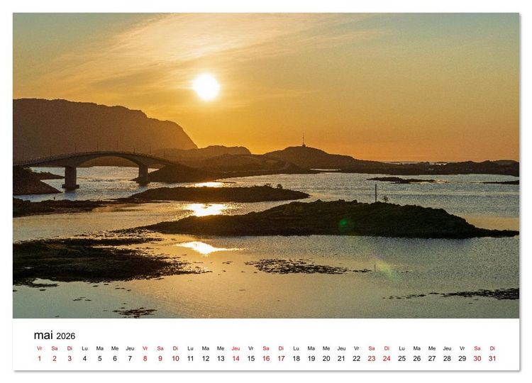 Produktbild: Lofoten - &Icirc;les de r&ecirc;ve norv&eacute;giennes (Calendrier mural 2026 DIN A2 vertical), CALVENDO calendrier mensuel