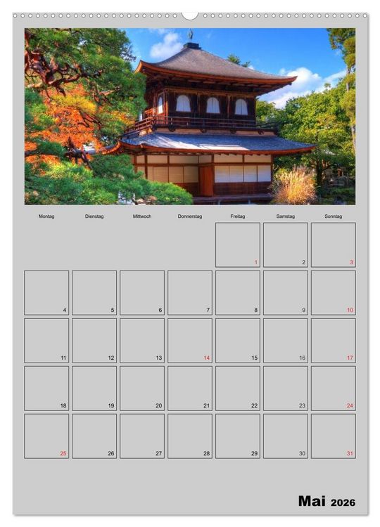 Produktbild: Wundervolles Japan (Wandkalender 2026 DIN A2 hoch), CALVENDO Monatskalender