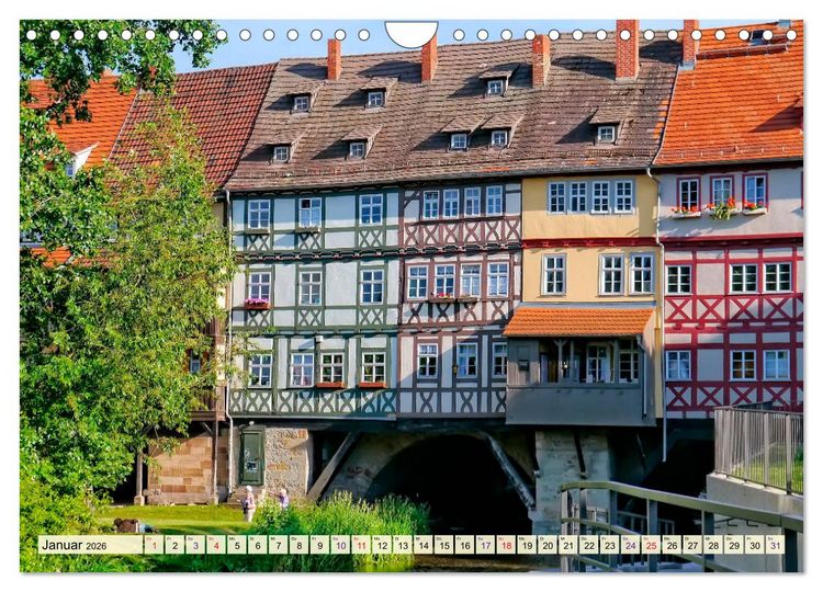 Produktbild: Erfurt - meine Stadt mit viel Herz (Wandkalender 2026 DIN A4 quer), CALVENDO Monatskalender
