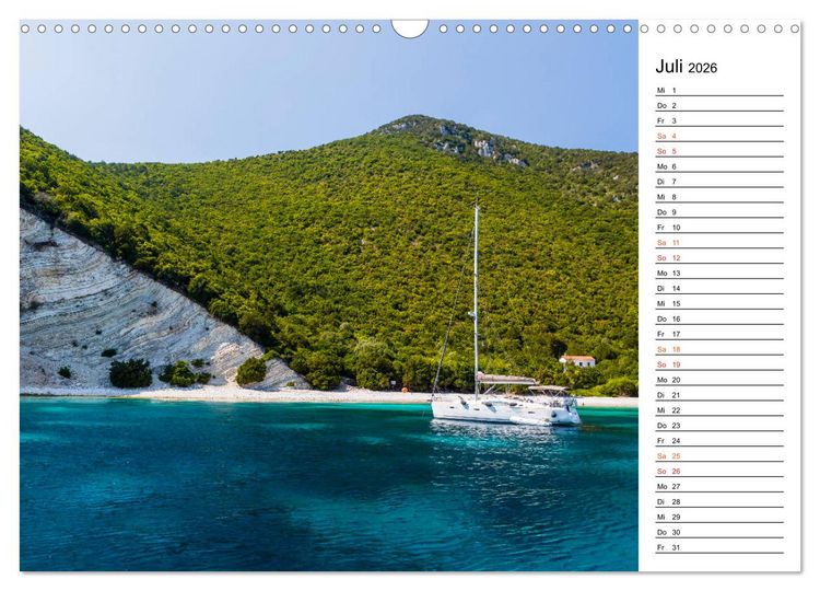Produktbild: Griechische Inseln im Ionischen Meer (Wandkalender 2026 DIN A3 quer), CALVENDO Monatskalender