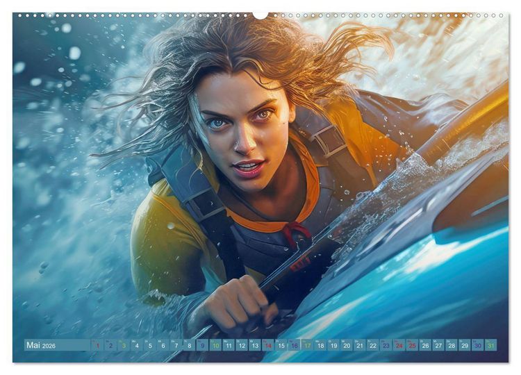 Produktbild: Kayak Wildwasser Sport (hochwertiger Premium Wandkalender 2026 DIN A2 quer), Kunstdruck in Hochglanz