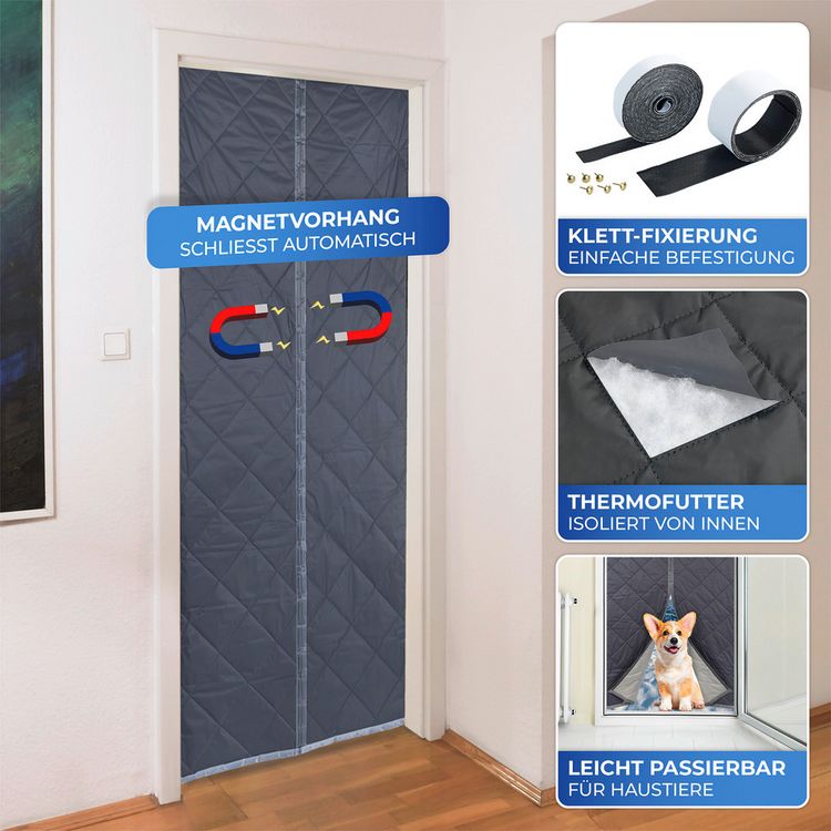 Produktbild: T&uuml;rvorhang , mit reflektierender Au&szlig;enseite