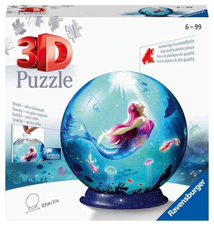 Produktbild: 3D Puzzle Ravensburger Puzzle-Ball Bezaubernde Meerjungfrauen 72 Teile