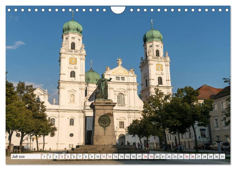 Produktbild: Drei Fl&uuml;sse Stadt Passau (Wandkalender 2026 DIN A4 quer), CALVENDO Monatskalender