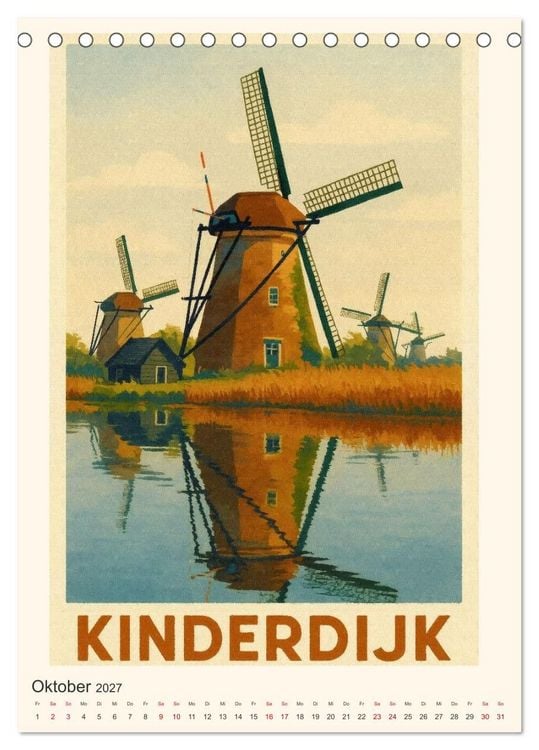 Produktbild: Charmante Holland-Ansichten (Tischkalender 2027 DIN A5 hoch), CALVENDO Monatskalender