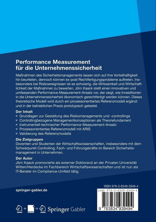 Produktbild: Performance-Measurement f&uuml;r die Unternehmenssicherheit