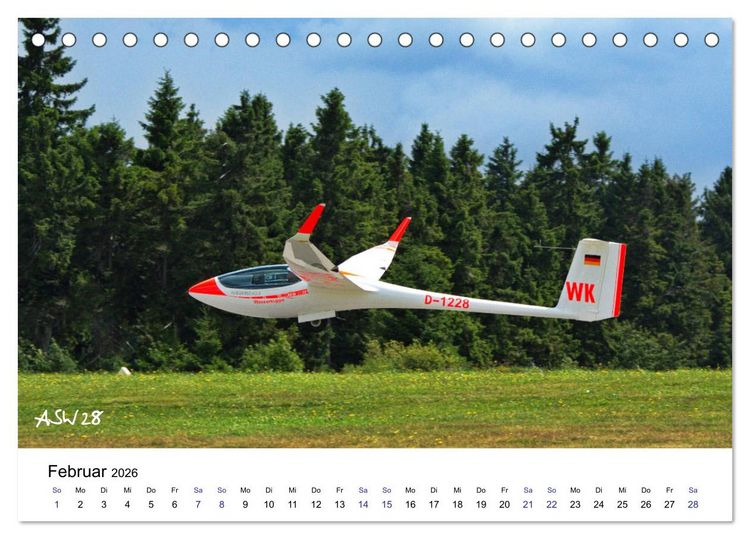 Produktbild: Fliegerschule Wasserkuppe (Tischkalender 2026 DIN A5 quer), CALVENDO Monatskalender