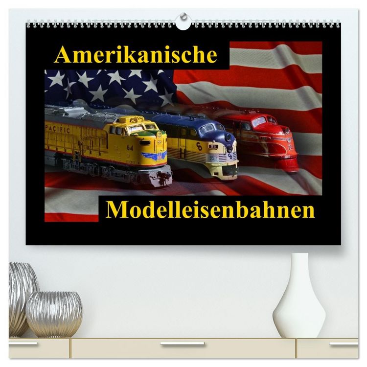 Produktbild: Amerikanische Modelleisenbahnen (hochwertiger Premium Wandkalender 2026 DIN A2 quer), Kunstdruck in Hochglanz