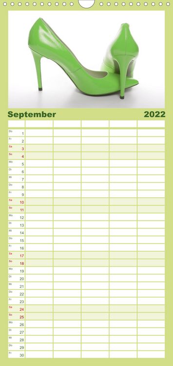 Produktbild: Familienplaner Farbenfrohe High Heels (Wandkalender 2022 , 21 cm x 45 cm, hoch)