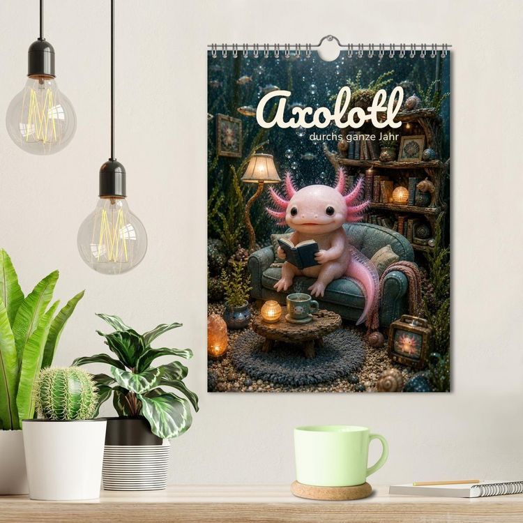 Produktbild: Axolotl durchs ganze Jahr (Wandkalender 2027 DIN A4 hoch), CALVENDO Monatskalender