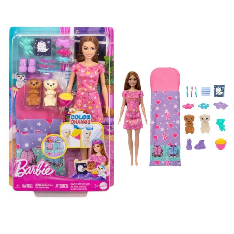 Bild vom Artikel Barbie Puppe und Welpen Pyjama-Party-Spielset vom Autor 