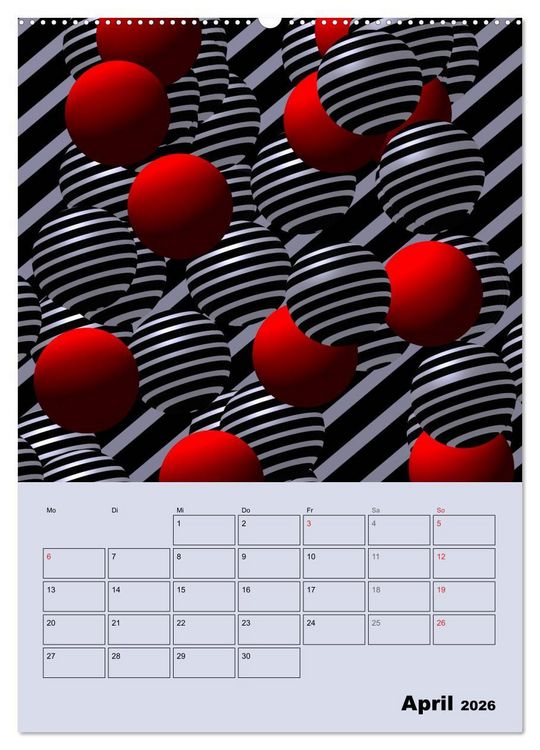 Produktbild: OpArt und mehr (Wandkalender 2026 DIN A2 hoch), CALVENDO Monatskalender