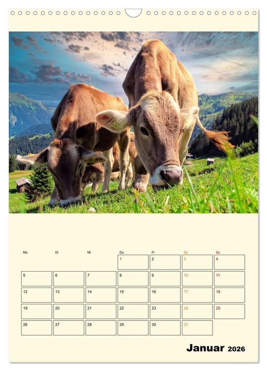 Produktbild: Gl&uuml;ckliche Bergk&uuml;he (Wandkalender 2026 DIN A3 hoch), CALVENDO Monatskalender