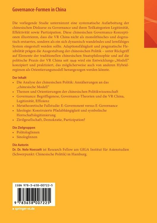 Produktbild: Governance-Formen in China