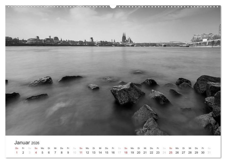 Produktbild: K&ouml;ln - monochrome Ansichten (Wandkalender 2026 DIN A2 quer), CALVENDO Monatskalender