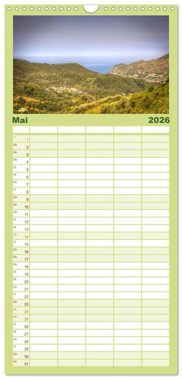 Produktbild: Familienplaner 2026 - Italienische Riviera Cinque Terre mit 5 Spalten (Wandkalender, 21 x 45 cm) CALVENDO