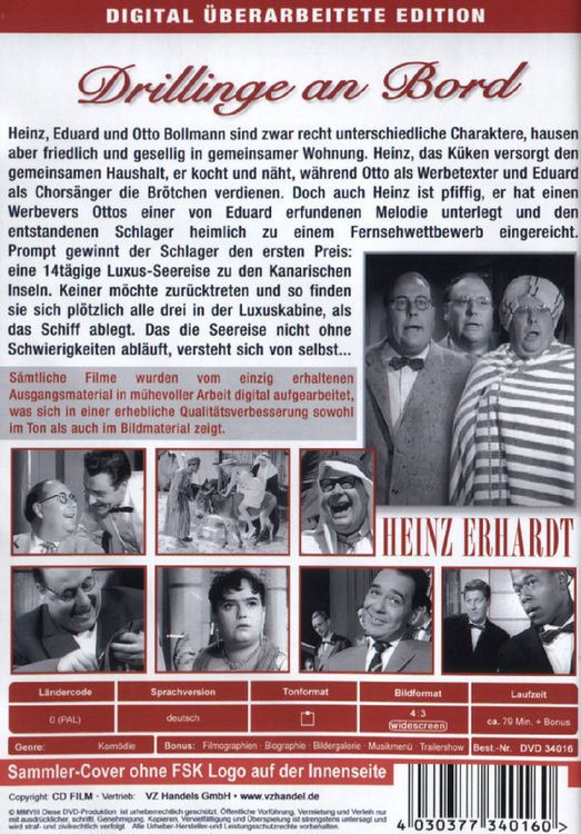Produktbild: Heinz Erhardt - Drillinge an Bord (remastered)