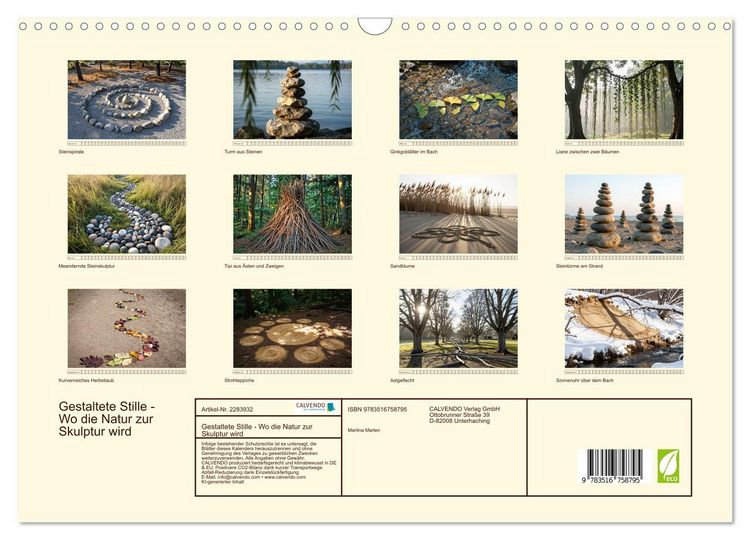 Produktbild: Gestaltete Stille - Wo die Natur zur Skulptur wird (Wandkalender 2027 DIN A3 quer), CALVENDO Monatskalender
