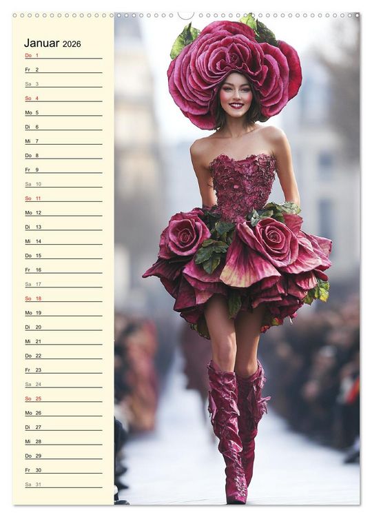Produktbild: Bl&uuml;tenzauber. High Fashion auf dem Catwalk (hochwertiger Premium Wandkalender 2026 DIN A2 hoch), Kunstdruck in Hochglanz