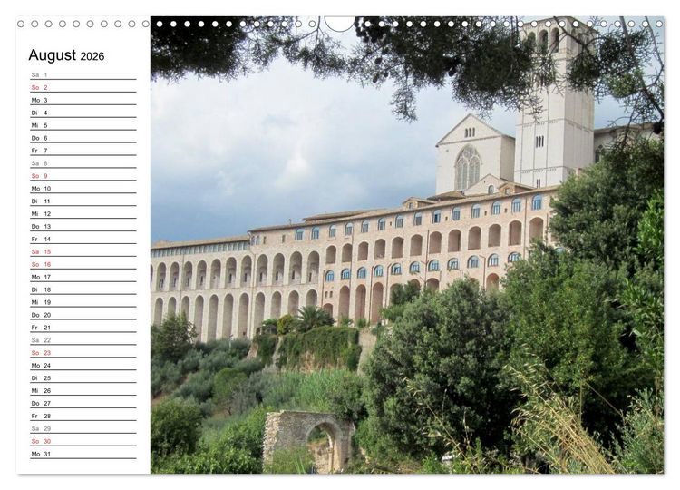 Produktbild: Camino di Assisi - Franziskusweg (Wandkalender 2026 DIN A3 quer), CALVENDO Monatskalender