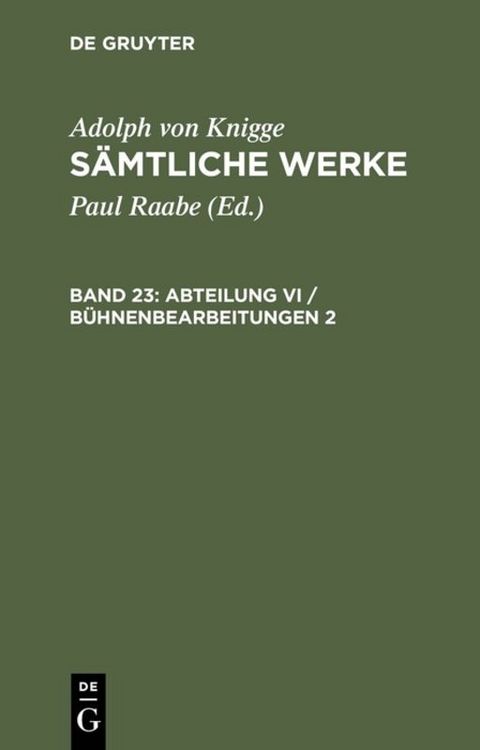 Produktbild: Abteilung VI / B&uuml;hnenbearbeitungen 2