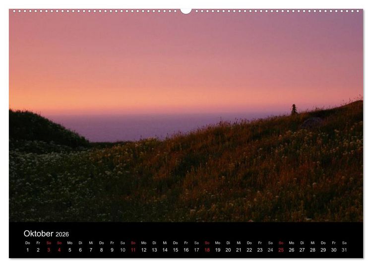 Produktbild: Abend in Helgoland (hochwertiger Premium Wandkalender 2026 DIN A2 quer), Kunstdruck in Hochglanz