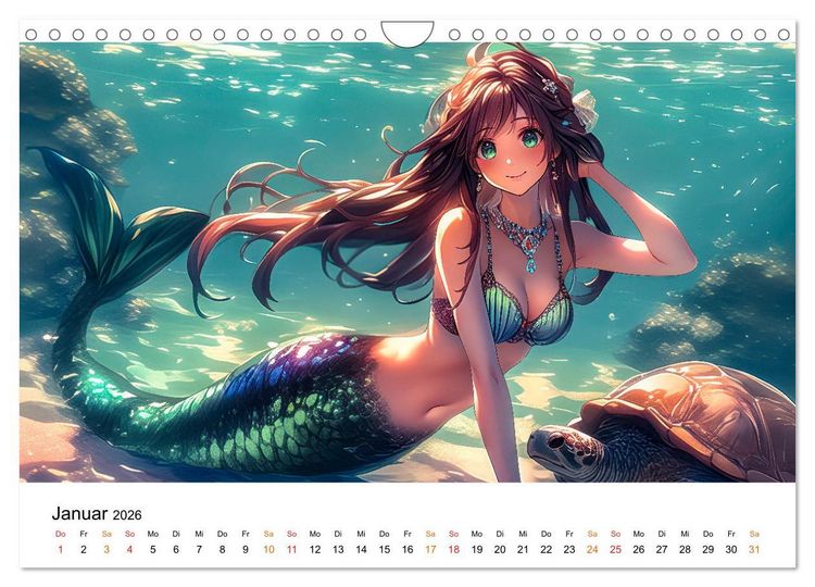 Produktbild: Meerjungfrauen - geheimnisvolle Sch&ouml;nheiten des Meeres (Wandkalender 2026 DIN A4 quer), CALVENDO Monatskalender