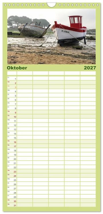 Produktbild: Familienplaner 2027 - Sehnsucht Bretagne mit 5 Spalten (Wandkalender, 21 x 45 cm) CALVENDO