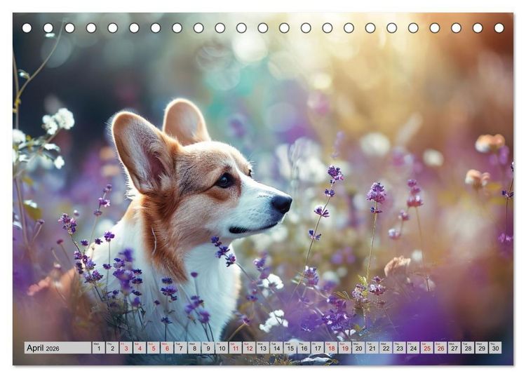 Produktbild: Corgis in Bloom (Desk Calendar 2026 DIN A5 landscape), CALVENDO 12 Month DeskCalendar