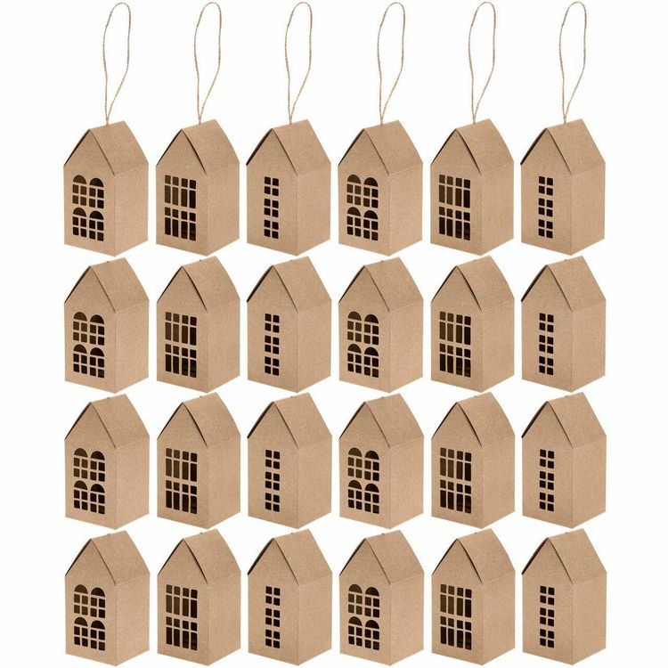 Produktbild: Adventskalender Papph&auml;user,24 Stk., 9x4,5x4,5cm, MIX