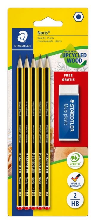 Produktbild: STAEDTLER Noris Schreib- und Zeichbedarf Noris 120 Bleistifte HB, 5er Set und 1 Radierer