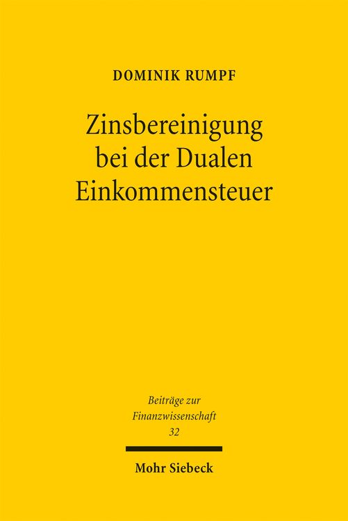Produktbild: Zinsbereinigung bei der Dualen Einkommensteuer