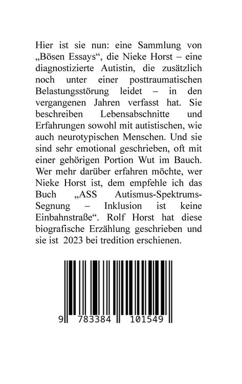 Produktbild: B&ouml;se Essays - Autismus, Psychotherapie, PTBS, Sucht, Alkoholismus, Neurodiversit&auml;t, Postwachstum, Zen, Christenheit, Permakultur, &Ouml;kologie, &ouml;kolog. Fu