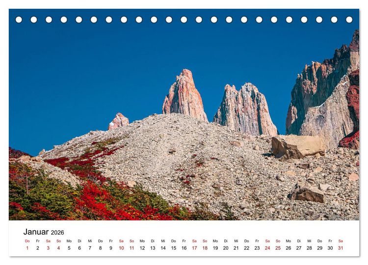 Produktbild: Patagonien, Torres del Paine Nationalpark: Am Rand der Welt (Tischkalender 2026 DIN A5 quer), CALVENDO Monatskalender