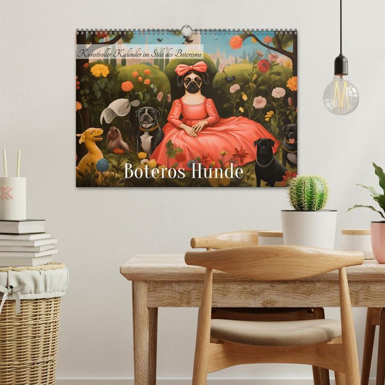 Produktbild: Boteros Hunde - Kunstvoller Kalender im Stile des Boterismo (Wandkalender 2026 DIN A3 quer), CALVENDO Monatskalender