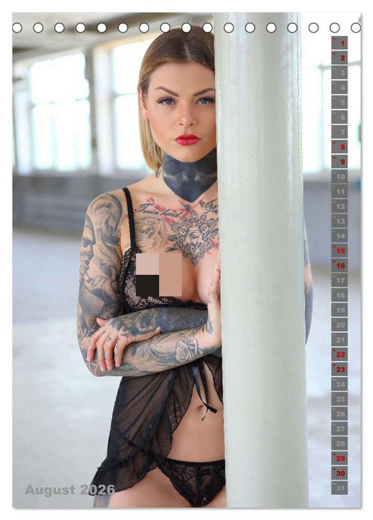 Produktbild: Beauty Tattoo Girls 2026 (Tischkalender 2026 DIN A5 hoch), CALVENDO Monatskalender